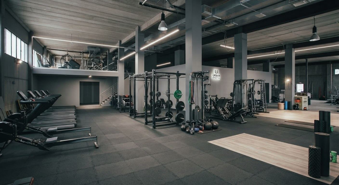 Gimnasio terminado tras la reforma de pladur