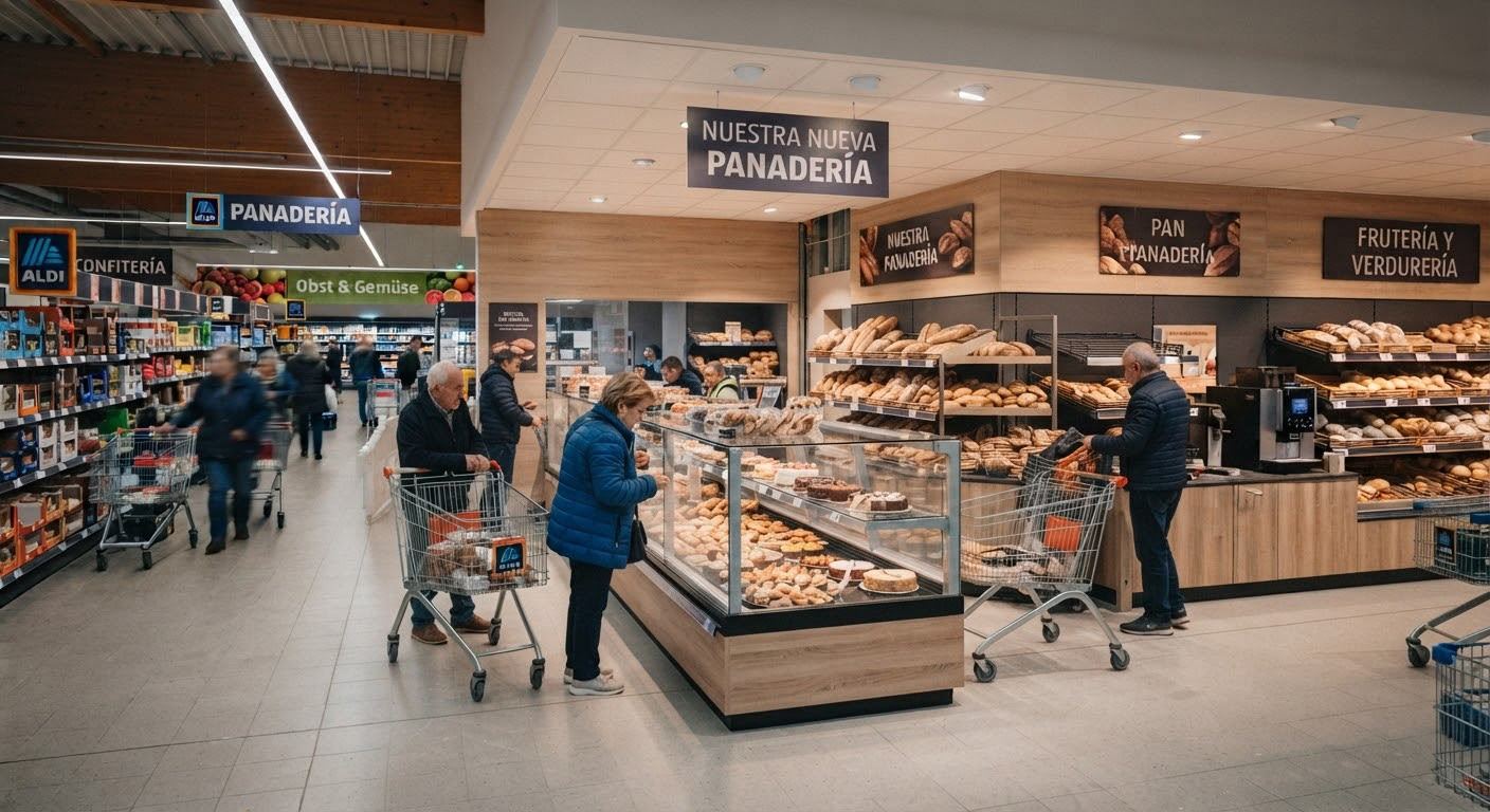 Supermercado Aldi terminado después de la instalación de pladur